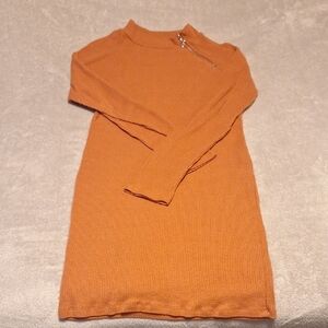 Rue21 Burnt Orange Knit Top with Zipper Accent